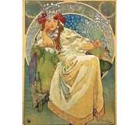 Wee Blue Coo Alphonse Mucha Princess Hyacinth 1911 Old Master Painting Wall Art Print Mur Décor 30 x 41 cm