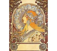 Wee Blue Coo Alphonse Mucha Zodiac 1896 Old Master Painting Wall Art Print Mur Décor 30 x 41 cm