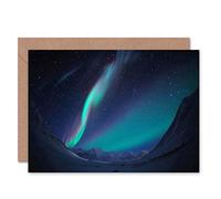 Wee Blue Coo Aurora Borealis - Northern Lights Sealed Greeting Card Plus Envelope Blank inside Lumière