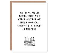 Wee Blue Coo Birthday Card Short Notice Happy Birthday I Suppose Funny