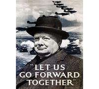 Bumblebeaver Propaganda War Churchill Winston Military Victory UK Britain WW2 Poster La Propagande Guerre Église La Victoire Royaume-Uni Grande Bretagne Affiche
