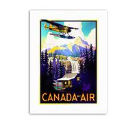Wee Blue Coo Canada by Air Plane Forest Mountain Poster Travel Sport Canvas Art Print
