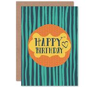 Wee Blue Coo Card Anniversaire Happy Stripy Love Heart Cadeau Cadeau