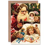 Wee Blue Coo CARD CHRISTMAS XMAS MERRY TRADITIONAL SANTA PRESENT GIFT