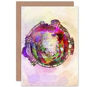 Wee Blue Coo CARD GREETING GIFT PAINTING SMALL WORLD ABSTRACT SKYLINE ROME ITALY