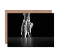 Wee Blue Coo CARD GREETING MONOCHROME BALLERINA DANCER SHOES GIFT