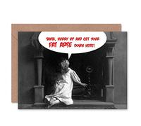 Wee Blue Coo CARD MERRY CHRISTMAS XMAS IMPATIENT CHILD SANTA CHIMNEY GIFT