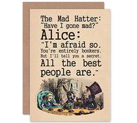 Wee Blue Coo Carroll Alice Mad Hatter Art Gift Sealed Greeting Card Plus Envelope Blank inside Cadeau