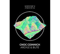 Wee Blue Coo Cnoc Coinnich Mountain Topography Argyll & Bute Scotland Large Art Print Poster Wall Decor 18x24 inch