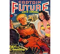 Wee Blue Coo Comics Captain Future Days Creation Science Fiction Wall Art Print Mur Décor 30 x 41 cm