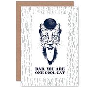 Wee Blue Coo Cool Cat Dad Fathers Day Sealed Greeting Card Plus Envelope Blank inside