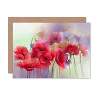 Wee Blue Coo Flowers Dreamy Poppies Greeting Card With Envelope Inside Premium Quality Fleurs