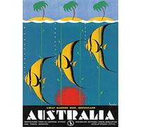 Wee Blue Coo Great Barrier Reef Queensland Australia Fish Tropical Vintage Wall Art Print Mur Décor 30 x 41 cm