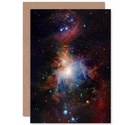Wee Blue Coo Greetings Birthday Gift Space Infrared View Orion Nebula Sealed Greeting Card Plus Envelope Blank inside Cadeau Espace Vue