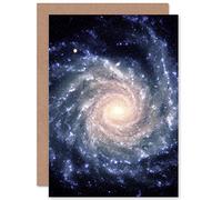 Wee Blue Coo Greetings Birthday Gift Space Spiral Galaxy Universe Sealed Greeting Card Plus Envelope Blank inside Cadeau Espace