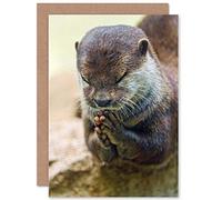 Wee Blue Coo GREETINGS CARD BIRTHDAY GIFT ANIMAL CUTE OTTER PRAYING