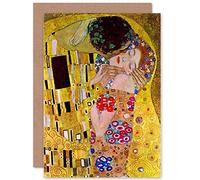 Wee Blue Coo Gustav Klimt - The Kiss Sealed Greeting Card Plus Envelope Blank inside