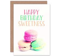 Wee Blue Coo Happy Birthday Sweetness Cake Blank Greeting Card Heureux