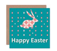 Wee Blue Coo HAPPY EASTER ABSTRACT BUNNY EGGS BLANK GREETINGS CARD ART