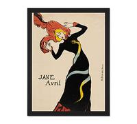 Wee Blue Coo Henri Toulouse Lautrec French Jane Avril Old Large Framed Art Print Poster Wall Decor 18x24 inch