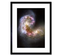 Wee Blue Coo Impression encadrée Hubble Space Telescope Colliding Galaxies