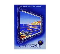 Wee Blue Coo Impression Murale Train Cote d'Azur Port Mer France