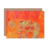 Wee Blue Coo Indian Elephant Colourful Greeting Card Indien l'éléphant Coloré