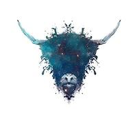 Wee Blue Coo Ink Splat Highland Cow Unframed Wall Art Print Poster Home Decor Premium Montagnes Mur Affiche Accueil Déco