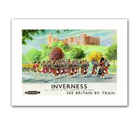 Wee Blue Coo Inverness British Railways Scotland Highlanders Poster Travel Canvas Art Prints