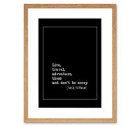 Wee Blue Coo Kerouac Live Travel Adventure Bless Artwork Framed Wall Art Print 9X7 inch Voyage Mur