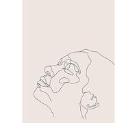 Wee Blue Coo Line Drawing Faces Woman Minimalist Unframed Wall Art Print Poster Home Decor Premium Dessin Visage Femme Mur Affiche Accueil Dco
