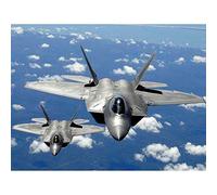 Wee Blue Coo Military Air Plane Fighter Jet F22 Raptor Tyndall Wall Art Print Mur Décor 30 x 41 cm
