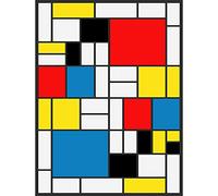 Wee Blue Coo Mondrian Abstract Cubes Squares Old Master Painting Wall Art Print Mur Décor 30 x 41 cm