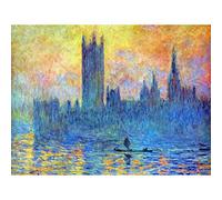 Wee Blue Coo Monet London Parliament Winter Old Master Painting Wall Art Print Mur Décor 30 x 41 cm