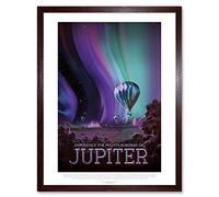 Wee Blue Coo NASA Space Travel Advert Jupiter Art Print Framed Poster Wall Decor 12x16 inch Espace Voyage La publicité Affiche Mur Déco
