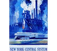 Wee Blue Coo New York Central System Train Industrial Unframed Wall Art Print Poster Home Decor Premium Mur Affiche Accueil Déco