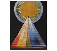 Wee Blue Coo Painting Hilma AF Klint 1907 Altarpiece No 1 Group Wall Art Print Mur Décor 30 x 41 cm