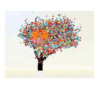 Wee Blue Coo Painting Illustration Abstract Tree Love Heart Leaves Wall Art Print Mur Décor 30 x 41 cm