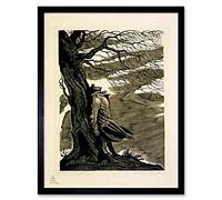 Wee Blue Coo Paintings Heathcliff Wuthering Heights Bronte Black White Wall Art Print Mur Encadré Décor 30 x 41 cm