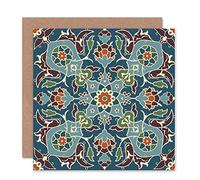 Wee Blue Coo PATTERN DESIGN FLORAL TRADITIONAL BLANK GREETINGS BIRTHDAY CARD ART