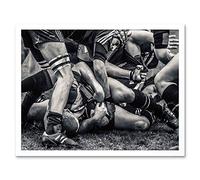 Wee Blue Coo Photo Sport Rugby Football Close Up Scrum Players Ball Game Wall Art Print Mur Encadré Décor 30 x 41 cm
