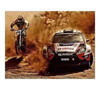 Wee Blue Coo Photograph Sport Motocross Bike Rally Car Dirt Race Wall Art Print Mur Décor 30 x 41 cm