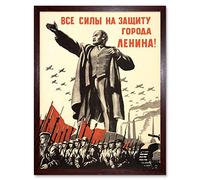 Wee Blue Coo Political Military Lenin Victory Red Army War WWI I USSR Wall Art Print Mur Encadré Décor 30 x 41 cm
