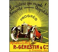 Wee Blue Coo Prints Advert GENESTIN Automobile Car Vintage Retro Classic Sun France Poster 30X40 CM 12X16 in La publicité Voiture Ancien Classique Affiche