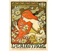 Wee Blue Coo Prints Cultural Art Review L'ERMITAGE Paris France Berthon Vintage Poster Art Culturel Vue Ancien Affiche