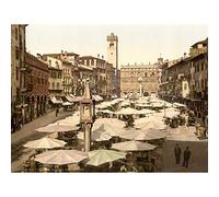 Wee Blue Coo Prints Photograph City Square Piazza ERBE Verona Italy 30X40 cms Fine Art Print Art Poster Ville Italie Impression d'art Affiche