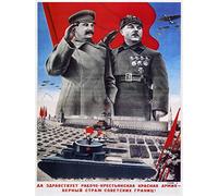 Wee Blue Coo Prints Propaganda Military Red Army Stalin Soviet Union Vintage Poster Art Print 12x16 inch 30x40cm La Propagande Armée Staline soviétique syndicat Ancien Affiche Impression d'art