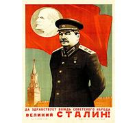 PROPAGANDA POLITICAL SOVIET UNION LENIN STALIN RED FLAG ART PRINT POSTER 30X40 CM 12X16 IN La propagande Politique soviétique syndicat Lénine Staline Drapeau Impression d'art Affiche