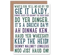 Wee Blue Coo Scottish Sayings Phrases Scots Fun Scotland Sealed Greeting Card Plus Envelope Blank inside Écossais Écosse