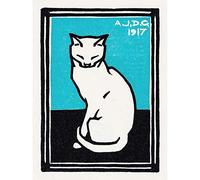 Wee Blue Coo Sitting Cat Julie de Graag Unframed Art Print Poster Wall Decor 12x16 inch Affiche Mur Déco
